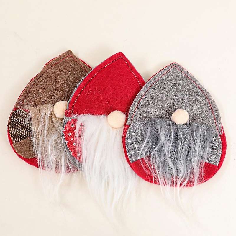 3pcs Christmas Hat Cutlery Rack Fork Spoon Pocket Christmas Bag