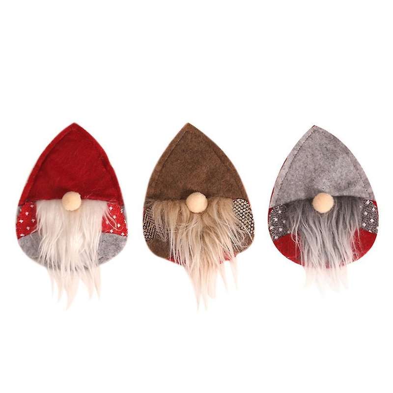 3pcs Christmas Hat Cutlery Rack Fork Spoon Pocket Christmas Bag