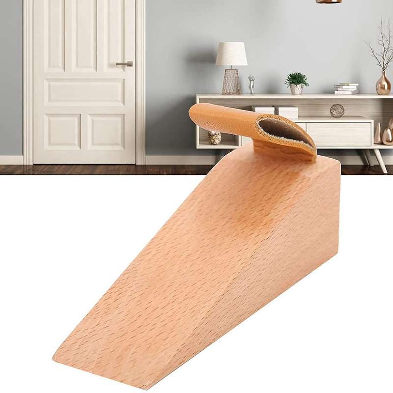 Door Jammer Door Stopper Safely Wood Wedge Non-slip Security(small)
