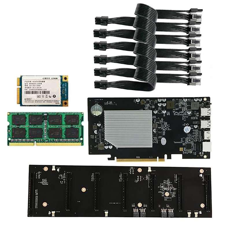 Eth-hsw2 Btc Mining Motherboard with 128g Ssd+8g Ddr3 Ram+power Cord