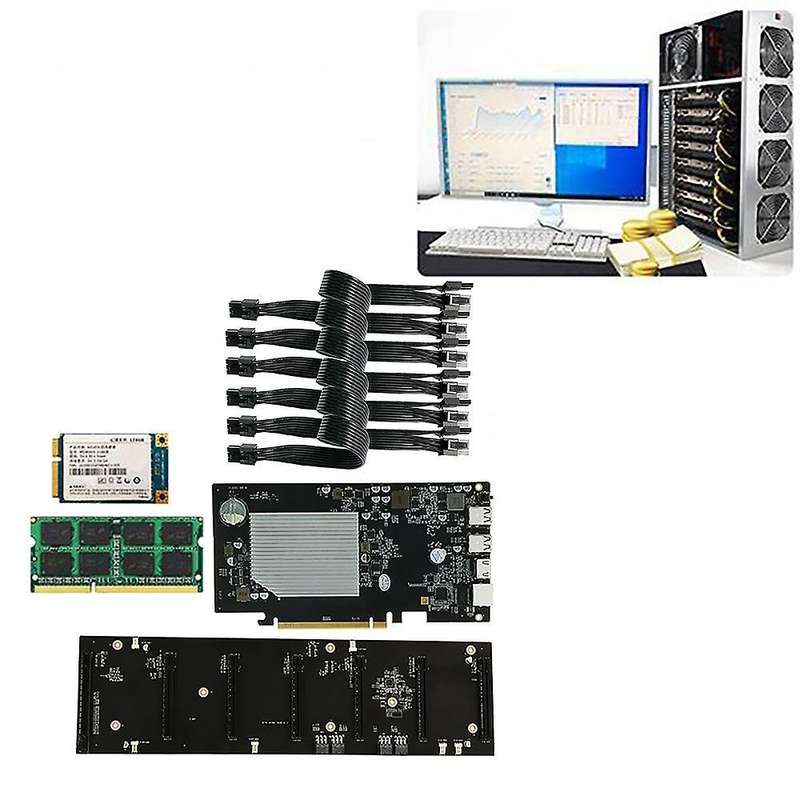 Eth-hsw2 Btc Mining Motherboard with 128g Ssd+8g Ddr3 Ram+power Cord