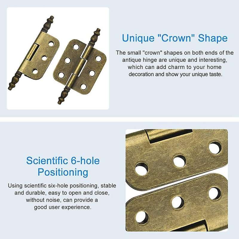 4 Pcs Mini Hinges Antique Bronze Retro 6 Holes Hinges Hardware