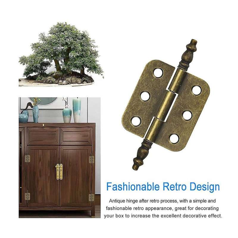 4 Pcs Mini Hinges Antique Bronze Retro 6 Holes Hinges Hardware
