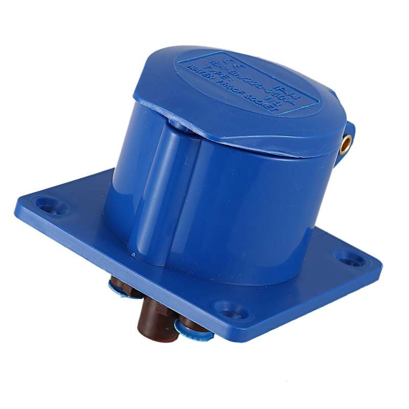 Ac 220-250v 16a 2p+e Iec309-2 Panel Mount Industrial Socket Blue