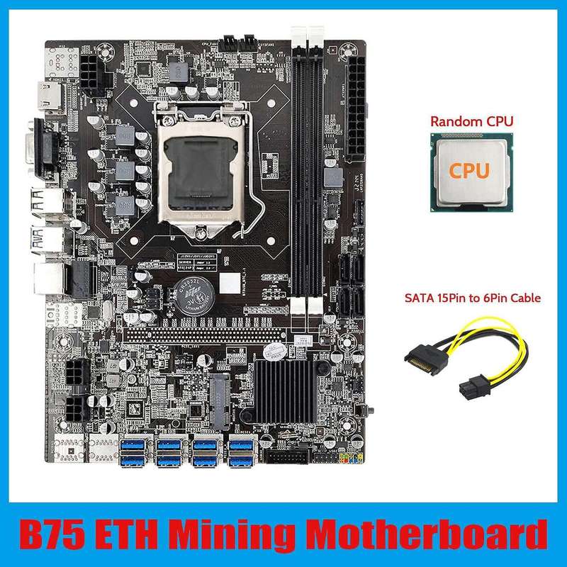 B75 Eth Mining Motherboard 8xpcie Usb Adapter 15pin to 6pin Cable