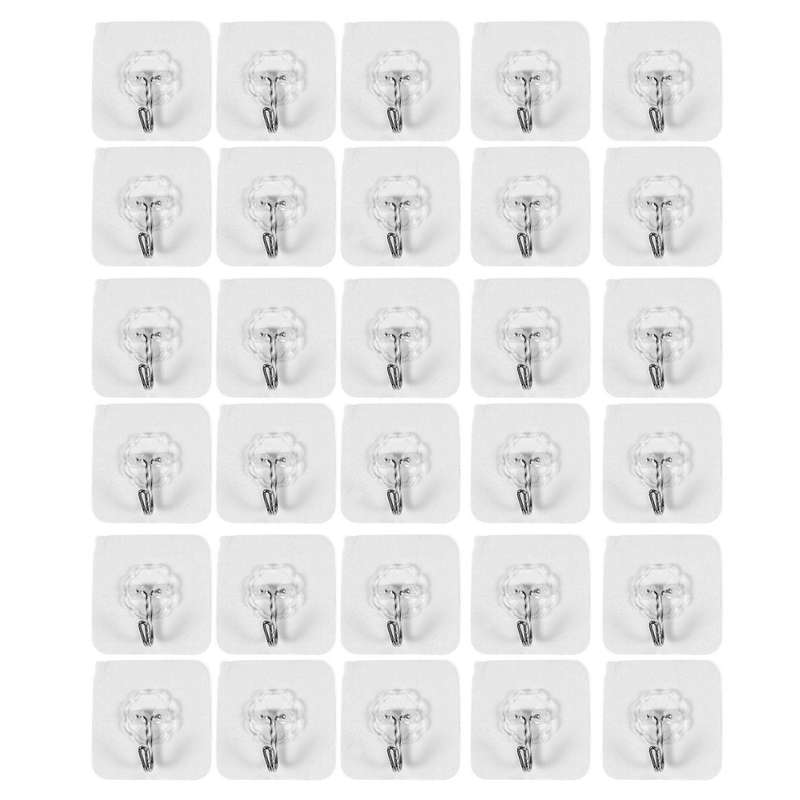 10 Packs Reusable Adhesive Hooks,transparent Heavy Duty Wall Hooks