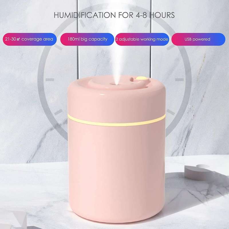 180ml Air Humidifier Aroma Diffuser Mist Auto Power Off /usb White