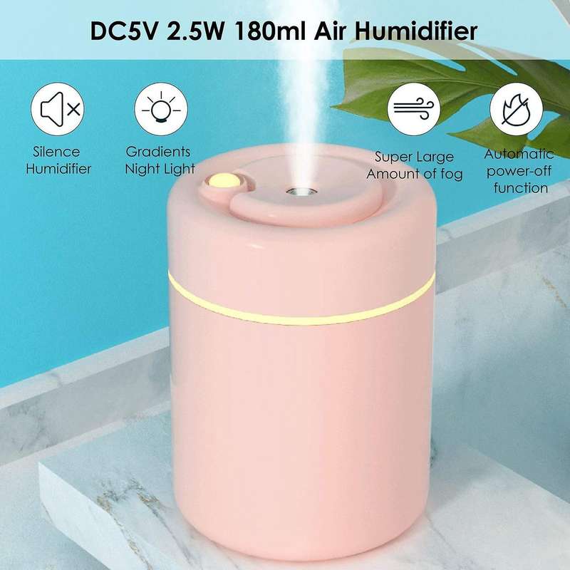 180ml Air Humidifier Aroma Diffuser Mist Auto Power Off /usb White