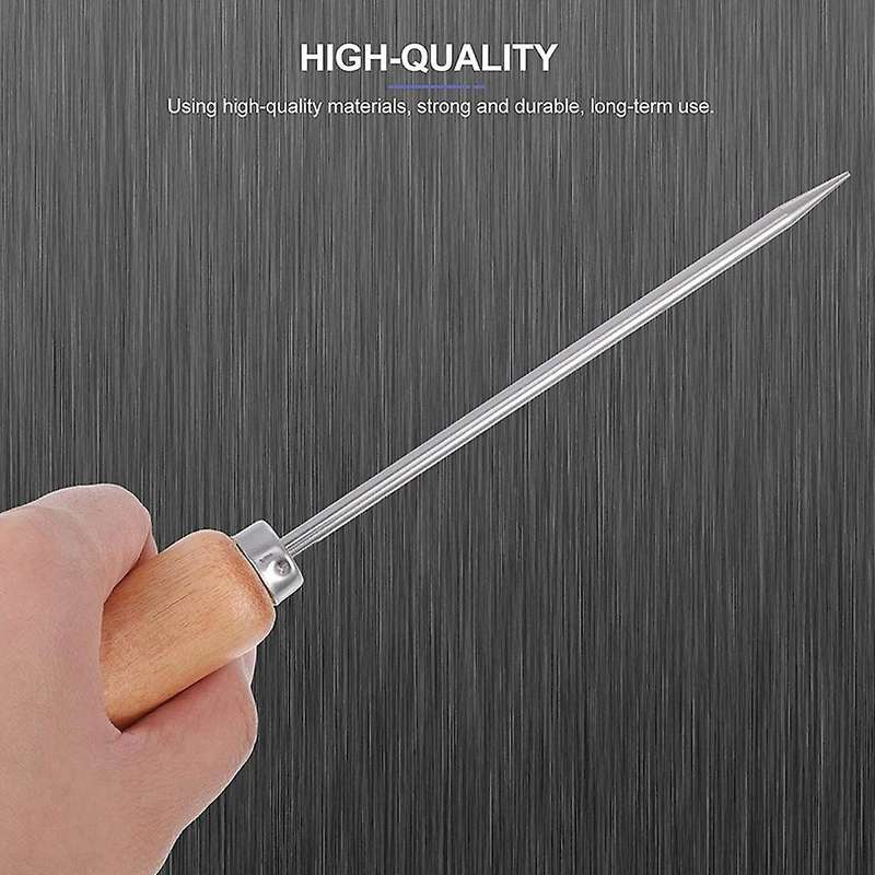 2pcs Ice Picker with Wooden Handle Stainless Steel Tools for Kitchen