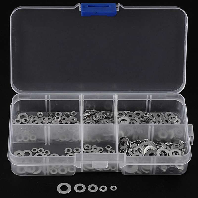 500pcs/set M1.6 M2 M2.5 M3 M4 M5 Plain Washer Gaskets Kit