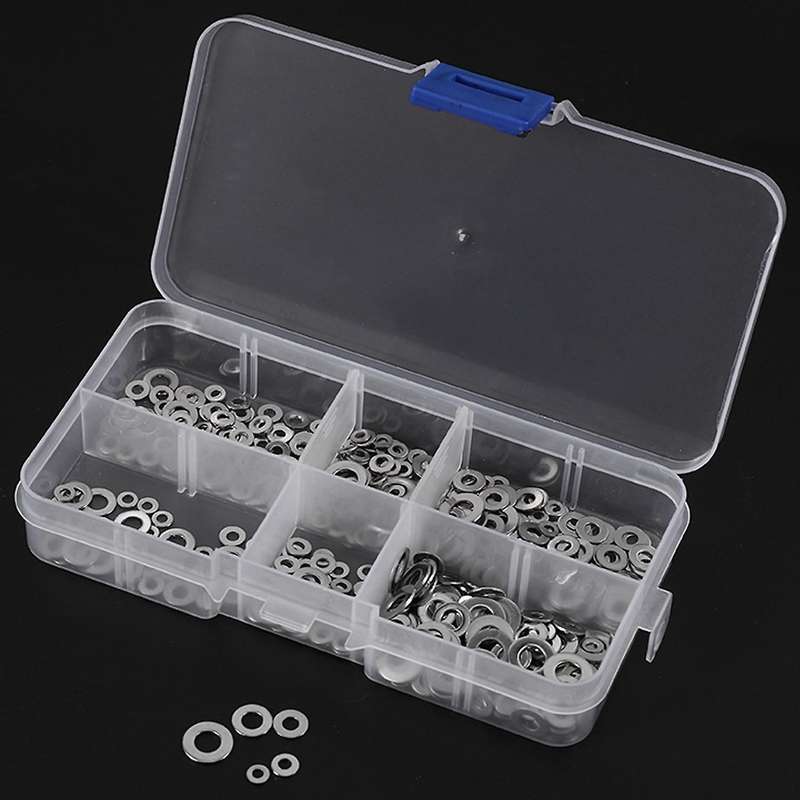 500pcs/set M1.6 M2 M2.5 M3 M4 M5 Plain Washer Gaskets Kit