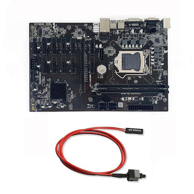 B250 Btc Mining Motherboard with Ddr4 Pcie 1x to 16x+switch Line