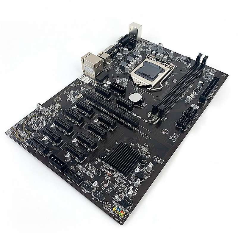B250 Btc Mining Motherboard with Ddr4 Pcie 1x to 16x+switch Line