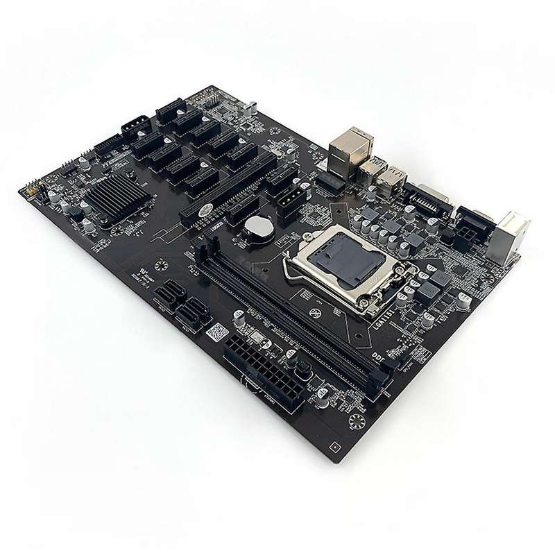 B250 Btc Mining Motherboard with Ddr4 Pcie 1x to 16x+switch Line