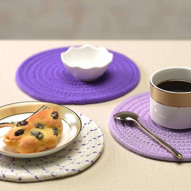 Potholders Trivets Set Thread Weave Coasters,for Baking Purple Series