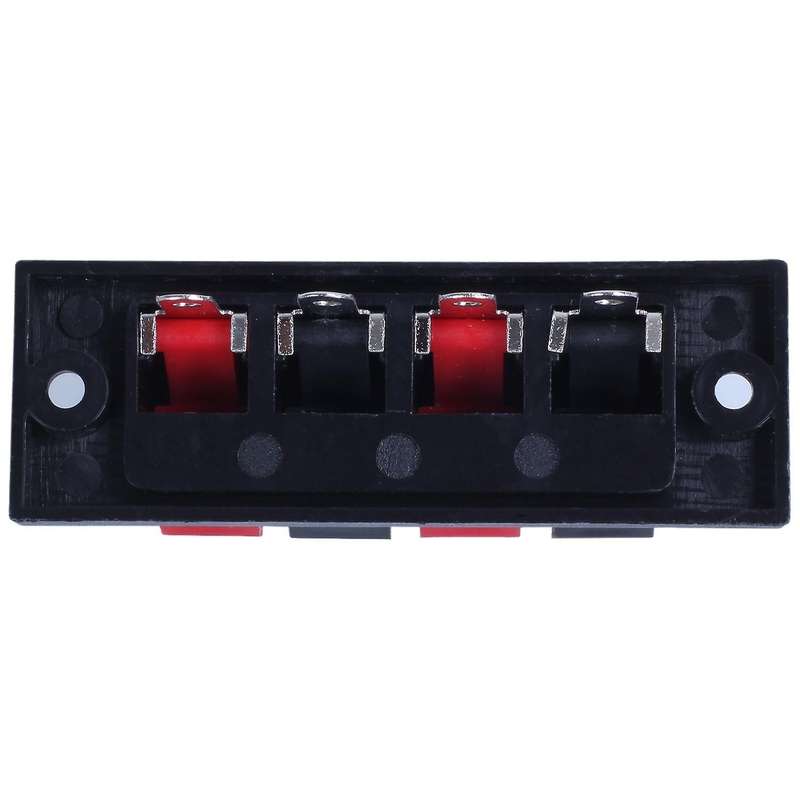 4-way Amp Speaker Terminal Plate Strip Push Release Connector Block