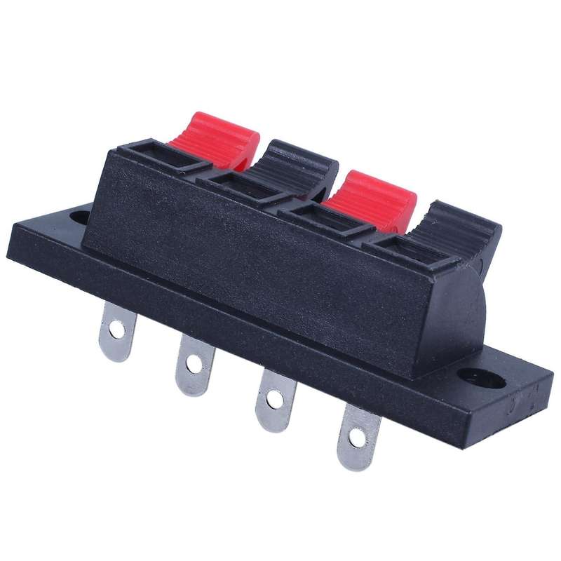 4-way Amp Speaker Terminal Plate Strip Push Release Connector Block