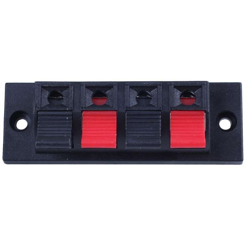 4-way Amp Speaker Terminal Plate Strip Push Release Connector Block