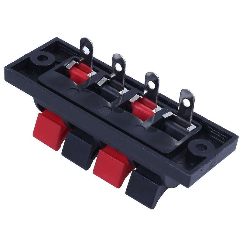4-way Amp Speaker Terminal Plate Strip Push Release Connector Block