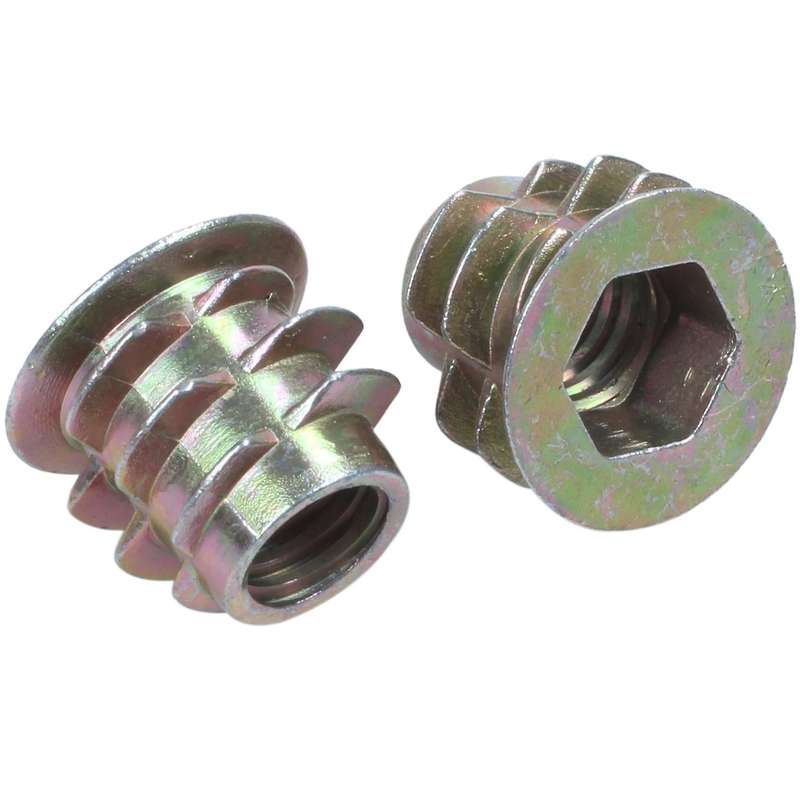 30 Pcs M6x10mm Hex Socket Screw In Thread Insert Nut for Wood