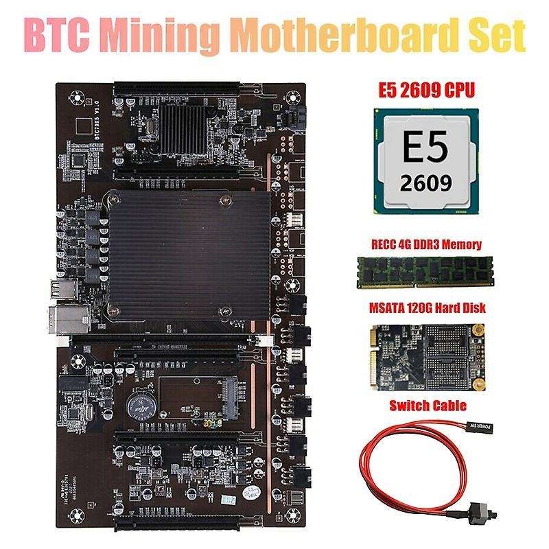 X79 H61 Btc Mining Motherboard with E5 2609 Cpu+recc 4g Ddr3 Ram