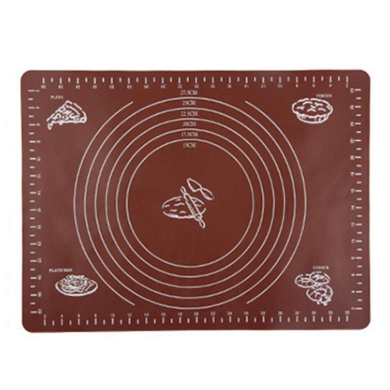 Silicone Non-stick Silicone Mat Rolling Dough Liner Pad Brown