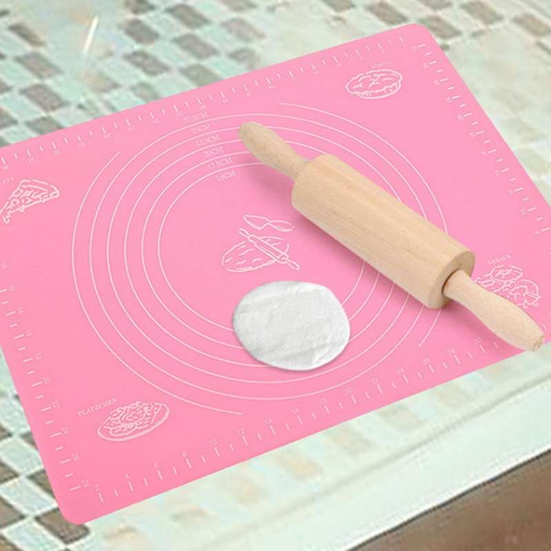 Silicone Non-stick Silicone Mat Rolling Dough Liner Pad Brown