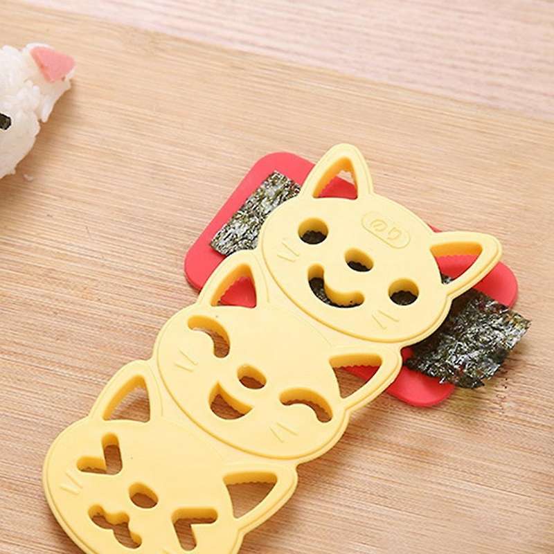 1set Cute Cat Rice Ball Sushi Mold Cutter Sandwich Diy Tool for Kids