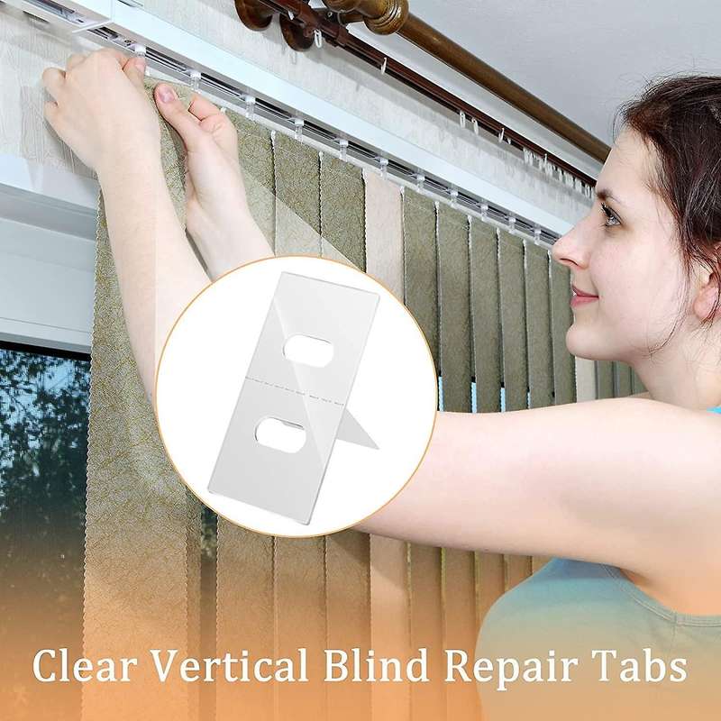 16 Set/ 32 Pieces Clear Vertical Blind Repair Tabs, Vertical Blind