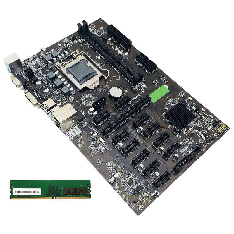 B250 Btc Mining Motherboard with Ddr4 8g 2666mhz Ram Lga 1151 Ddr4