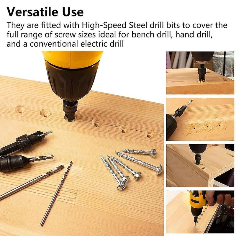 5piece Of 3/8-inch 82 Chamfer Drill Bits,sink Hole Drilling Tool Kit