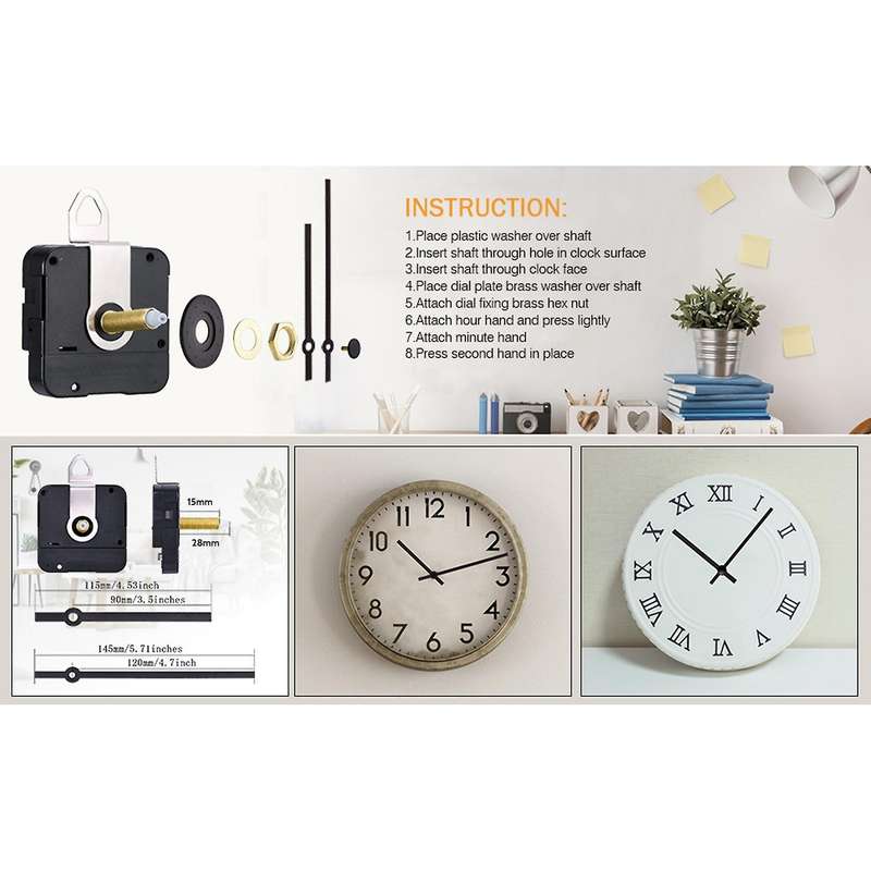 28mm Long Shaft Quartz Clock Movement Mechanism Clock Repair Kit