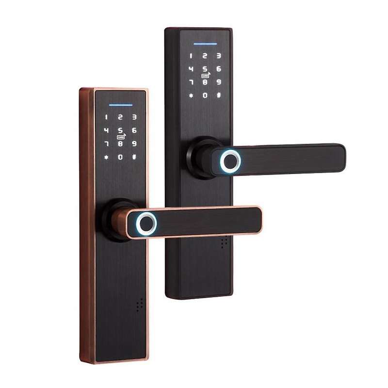 Fingerprint Door Lock with Press Key Password for Home Door -red