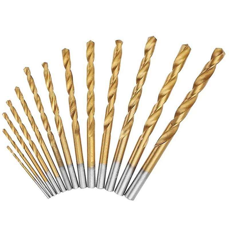 13pc 1.5-6.5mm Round Shank Twist Drill Bit Set