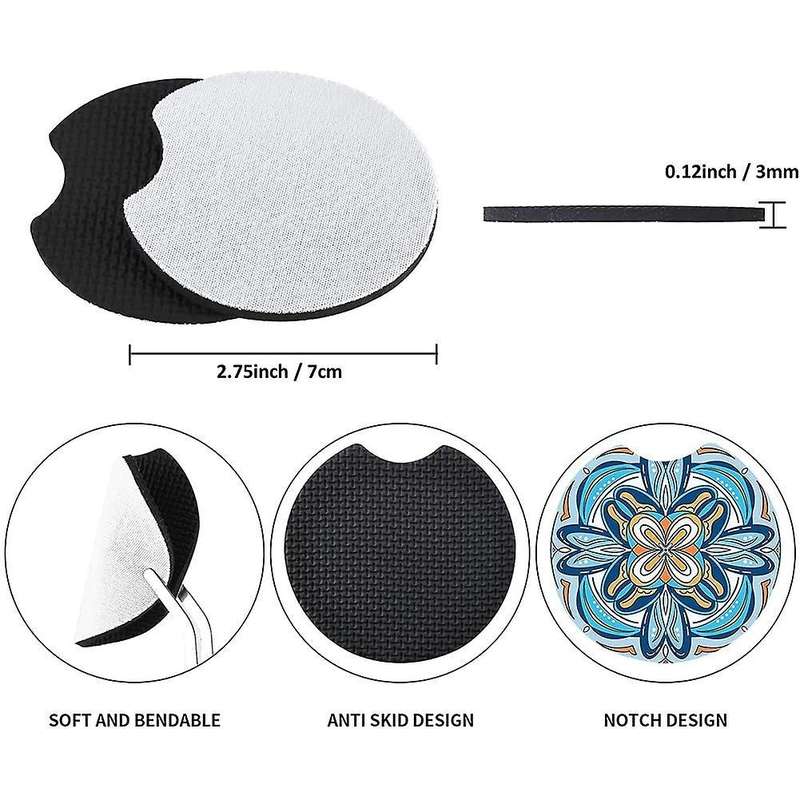 Sublimation Car Cup Blanks Mat for Diy Car Coasters Painting,15pcs