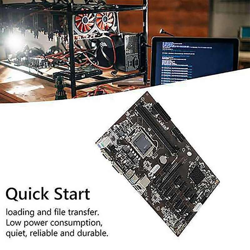 B250b Btc Mining Motherboard with Graphics Power Cable 12 Pci-e Slot