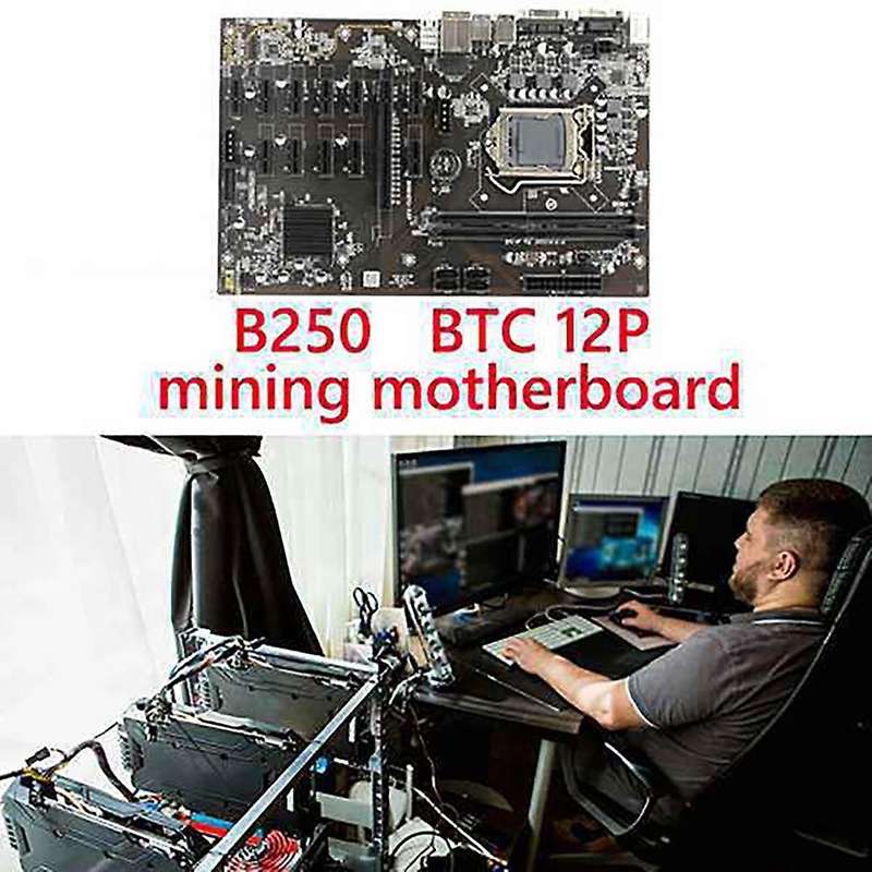 B250b Btc Mining Motherboard with Graphics Power Cable 12 Pci-e Slot