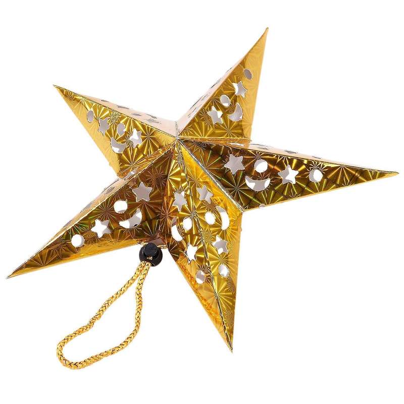 Pentagram Lampshade Paper Lantern Hanging Accessories Gold