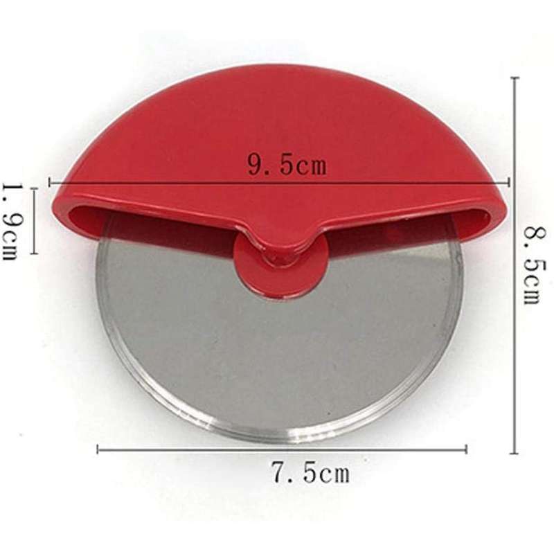 Pizza Cutter Wheel Baking Tool, Stainless Steel with Cover, Black