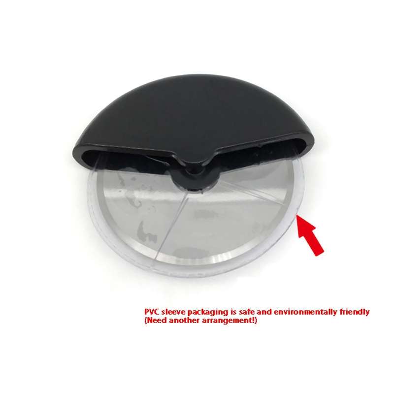 Pizza Cutter Wheel Baking Tool, Stainless Steel with Cover, Black