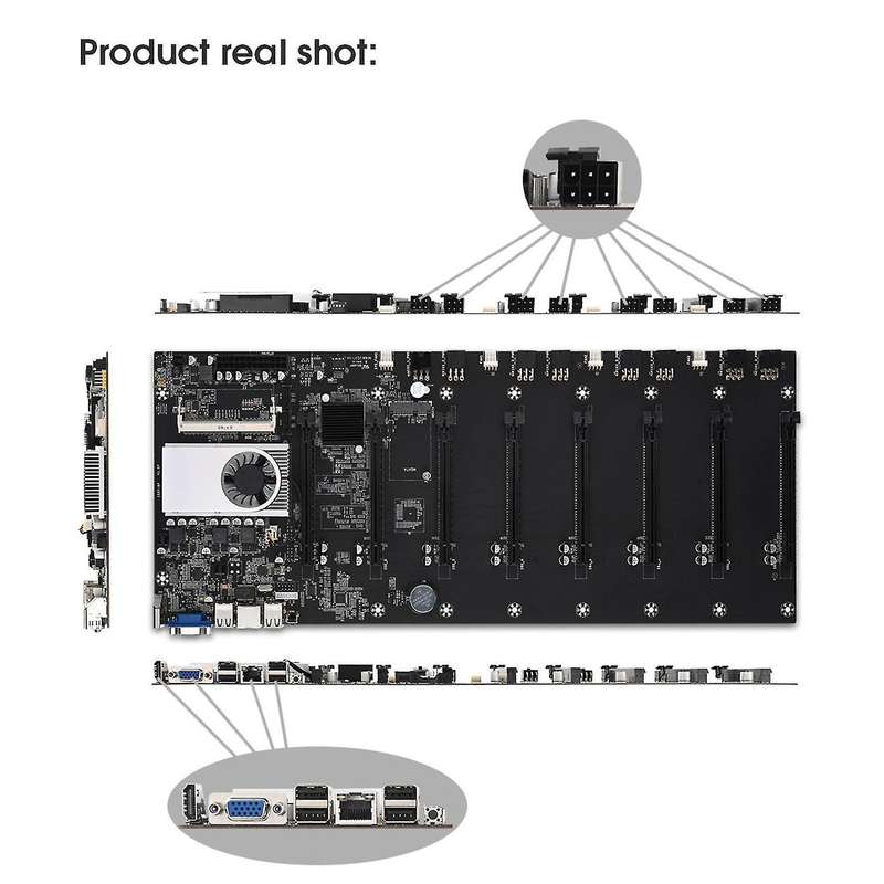 Motherboard 8 Gpu Bitcoin Etherum Mining Support 1066/1333/1600mhz