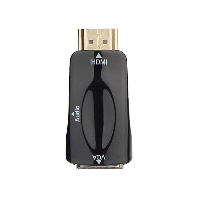 1080p Hdmi Male to Vga Female Adapter 3.5mm Audio Output Cable Black
