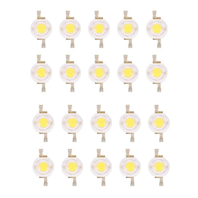 20 Pieces High Power 2 Pin 3w Warm White Led Bead Emitters 100-110lm