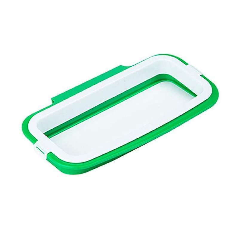 Kitchen Hanging Trash Can Shelf Cabinet Trash Rack Plastic(green)