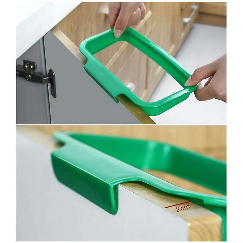 Kitchen Hanging Trash Can Shelf Cabinet Trash Rack Plastic(green)