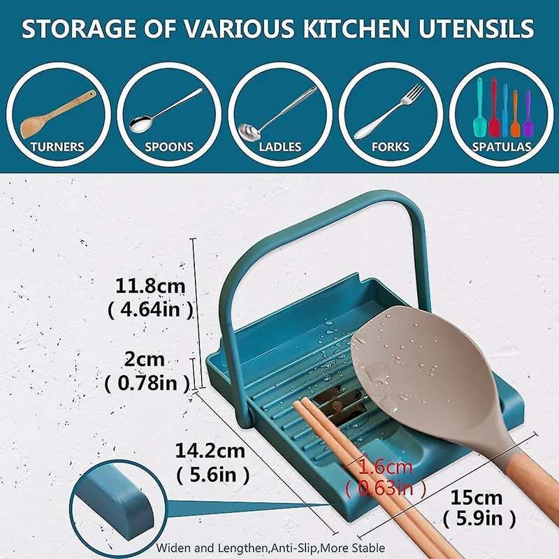 Spoon Rest for Kitchen Counter and Stove Top, Storage Organizer