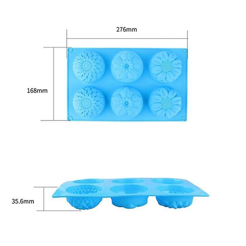 6 Cavities Sunflower Muffin Cups Cupcake Pans Silicone Baking Mold