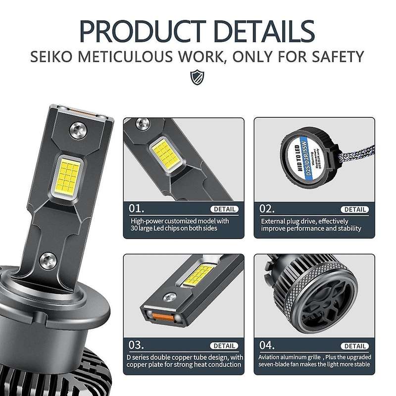 Car Headlight Bulb 110w 40000lm 6000k White Auto Light Led (d2s/d2r)