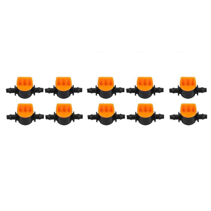Mini Valve with 4/7mm Hose Irrigation Water Flow Control 10 Pcs