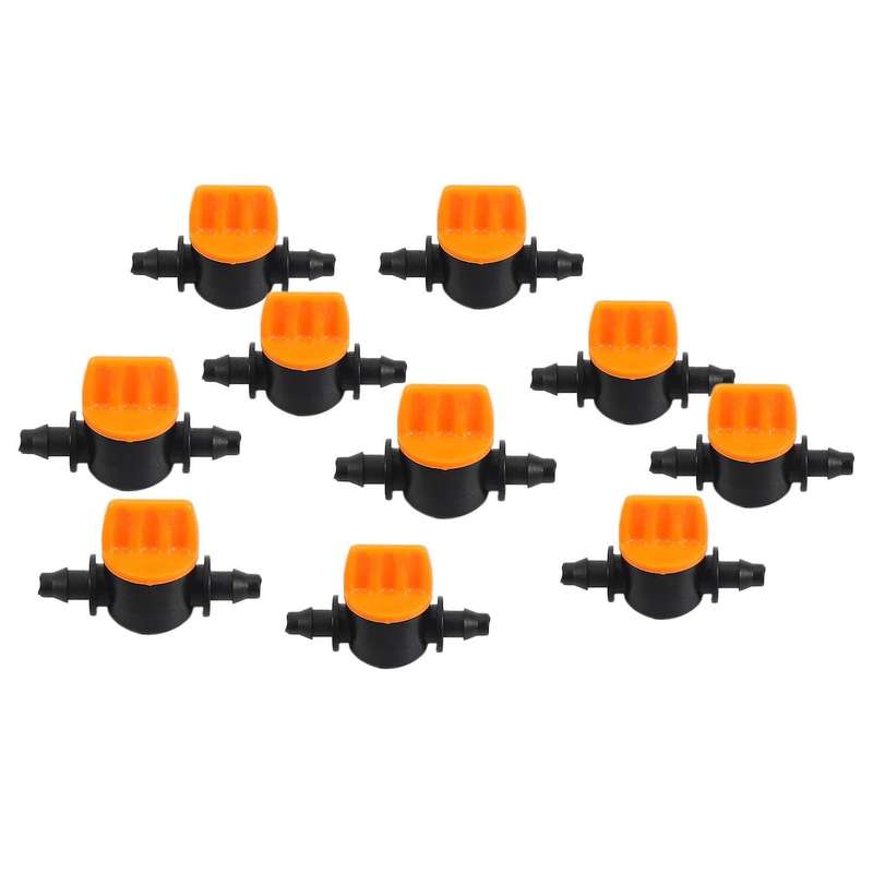 Mini Valve with 4/7mm Hose Irrigation Water Flow Control 10 Pcs
